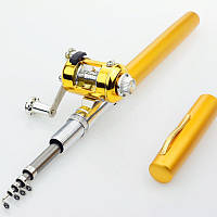 Мини Удочка карманная 105 см складная с катушкой и леской ,телескопическая, блесной, удочка ручка
