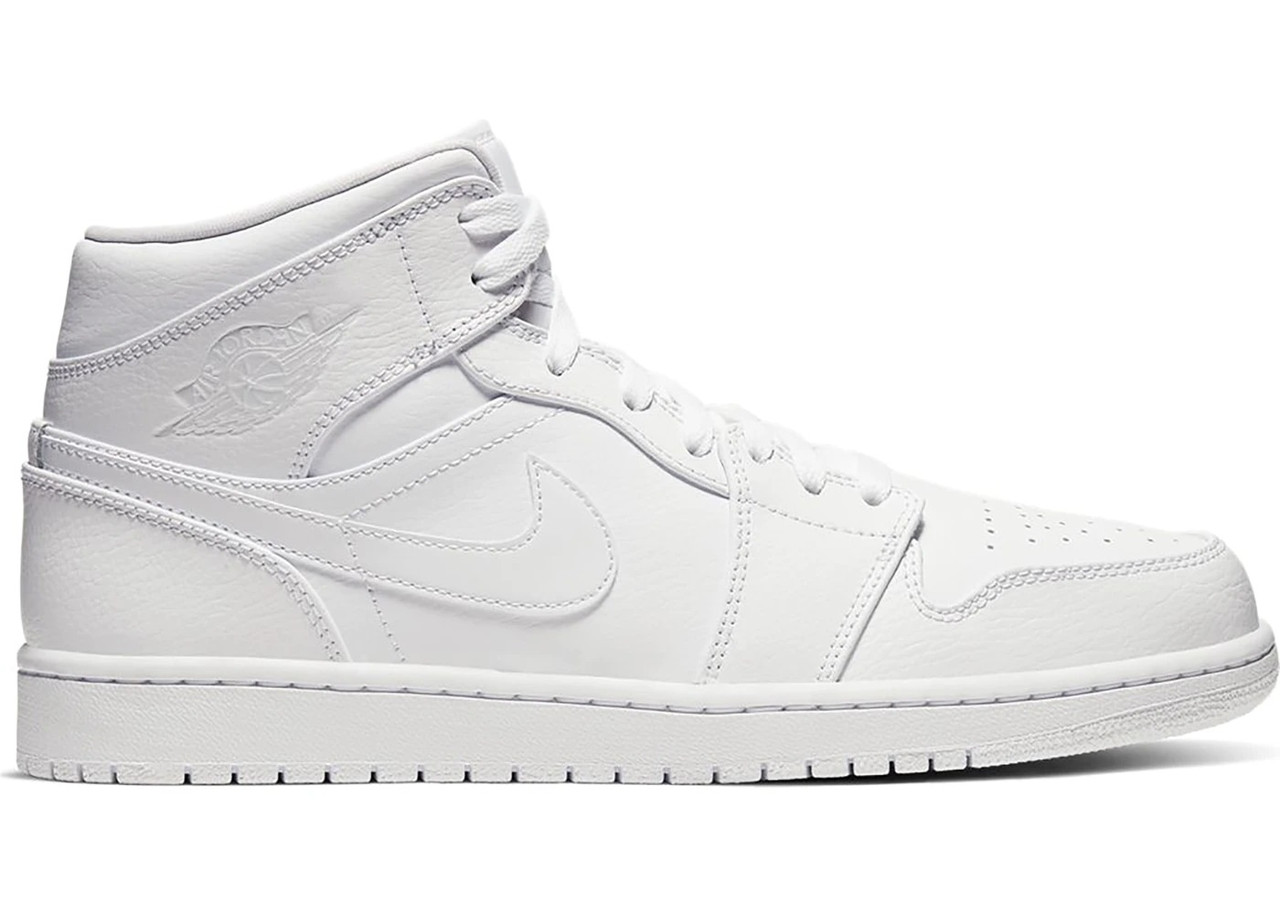 Кросовки Nike Air Jordan 1 Mid Triple White - 554724-126