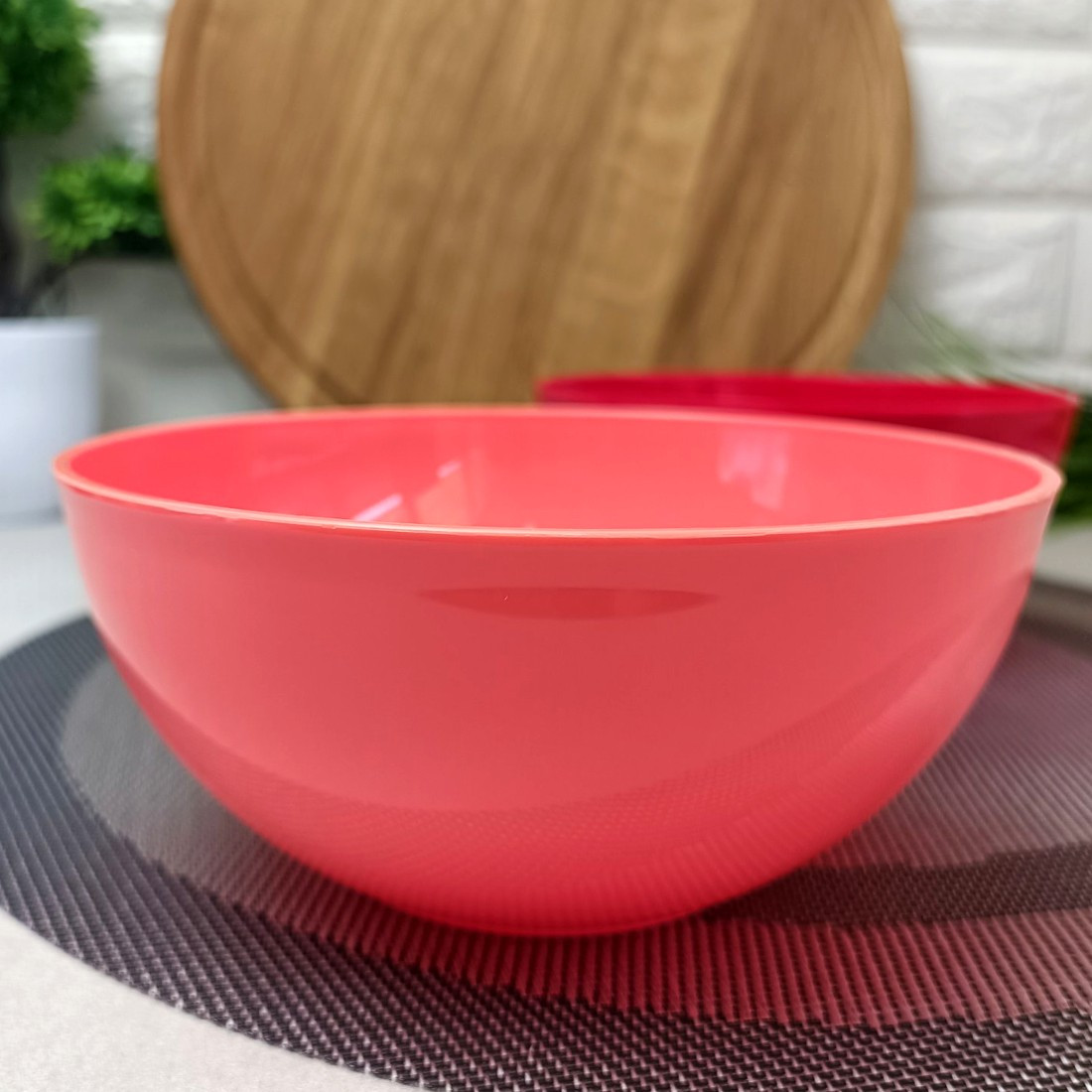 Велика кругла салатна миска із харчового пластику 5 л