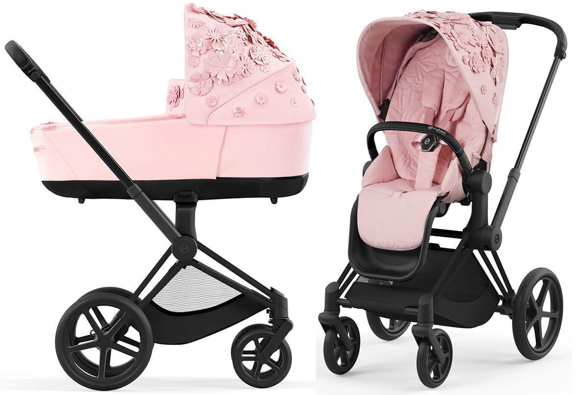 Cybex Priam 4.0 коляска 2 в 1 Simply Flowers Pink шасі Matt Black