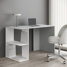 Стіл комп'ютерний, письмовий, офісний із ДСП - Аміксе Білий - Сірий