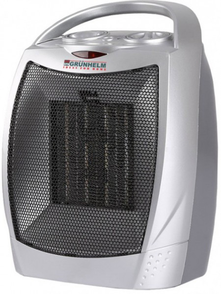 Тепловентилятор обігрівач Grunhelm PTC-905 дуйчик керамічний нагрівальний елемент 1500 Вт Сірий