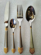 Набір столових приборів із 24 предметів Hoffburg HB 24010 GS набір кухонного приладдя ложки, виделки (вилки), ножі