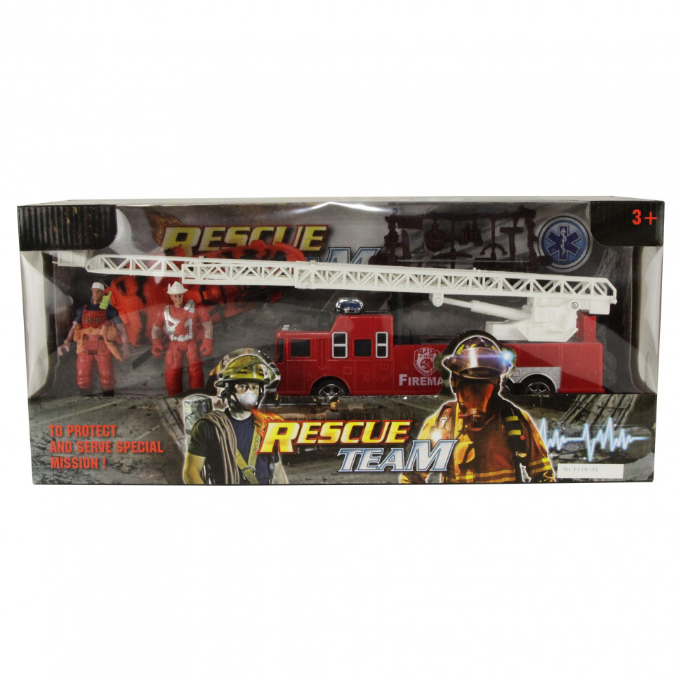Дитячий іігровий набіір рятувальникіів F119-34 з пожежним автомобіілем, фото 1