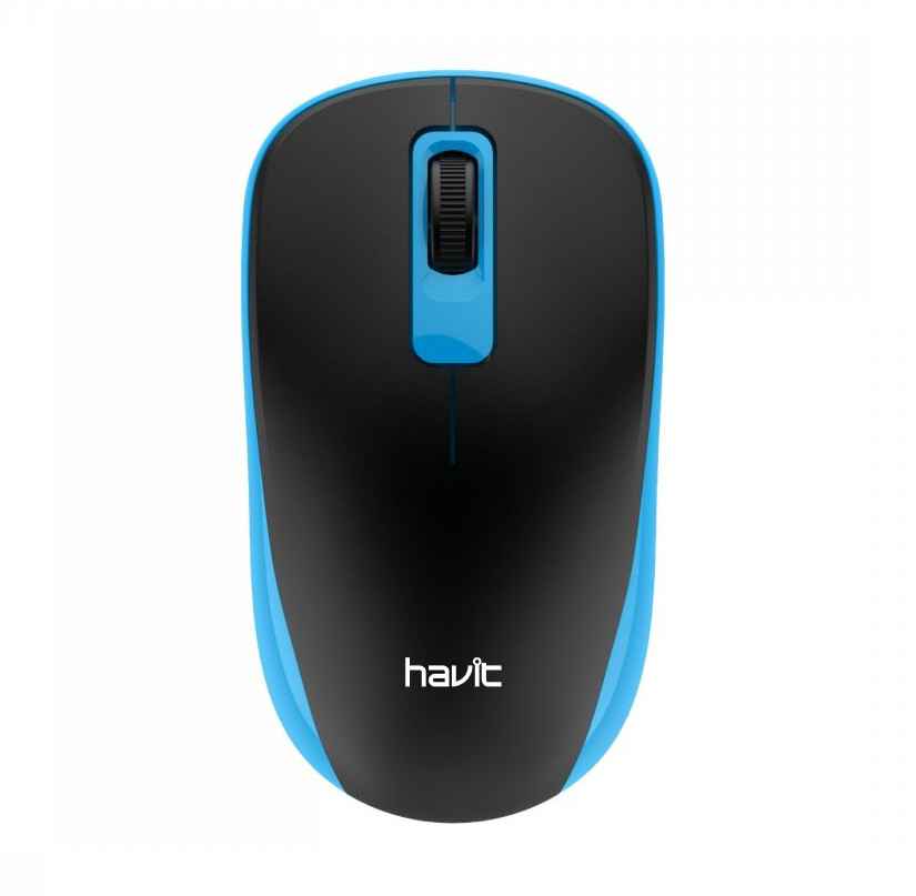 Мишка безпровідна оптична Havit HV-MS626GT 1200 DPI Чорний/ Блакитний