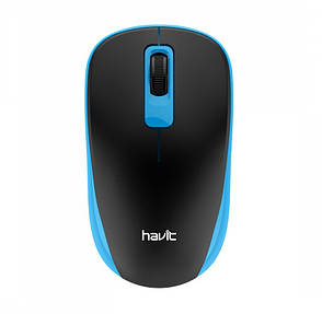 Мишка безпровідна оптична Havit HV-MS626GT 1200 DPI Чорний/ Блакитний, фото 1