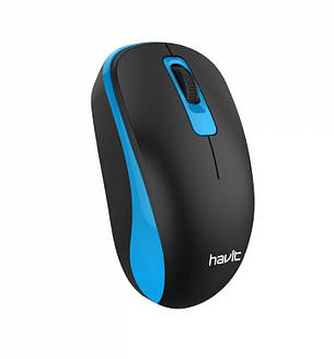 Мишка безпровідна оптична Havit HV-MS626GT 1200 DPI Чорний/ Блакитний, фото 3