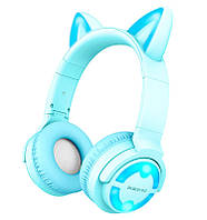 Наушники накладные беспроводные с микрофоном BOROFONE BO15 Cat ear Голубой (BO15/BLUE)