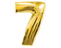Фольгированный шар Цифра "7" под гелий, 70см , цвет - золото