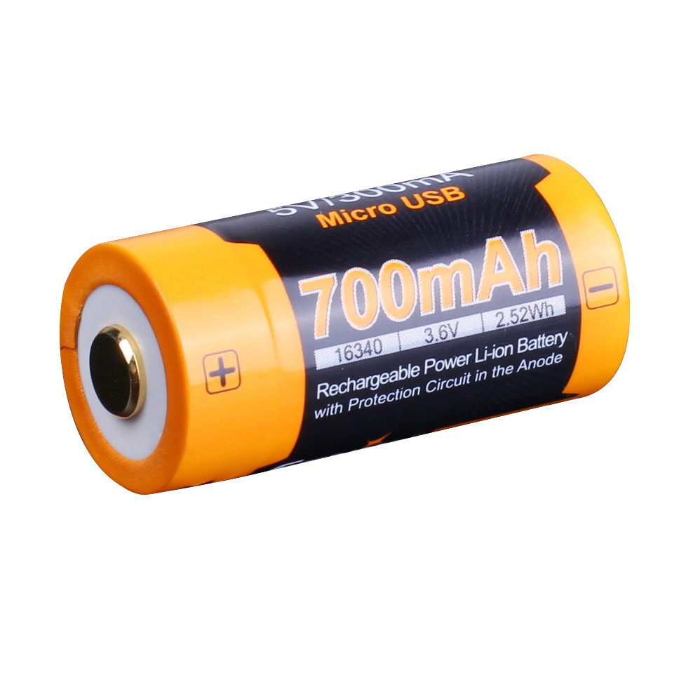 Акумулятор 16340 Fenix ​​700 UP mAh Li-ion з micro-USB зарядкою