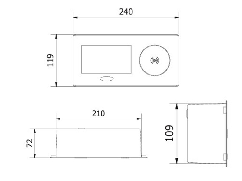 Розетка врезная GTV AVARO PLUS Schuko USB А+С беспроводная зарядка 5W кабель 1.5 м Алюминий - фото 7 - id-p1660794078