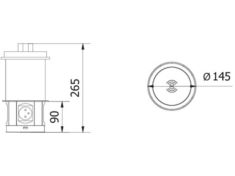Розеточный блок выдвижной GTV COMFORT PLUS 4 розетки Schuko 2xUSB 2xRJ45 беспроводная зарядка 5W кабель 1.5 м - фото 8 - id-p1660794087