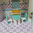Ляльковий будиночок дерев'яний з меблями дитячий ігровий трохповерховий будиночок для Барбі Вілла Севілья, фото 7