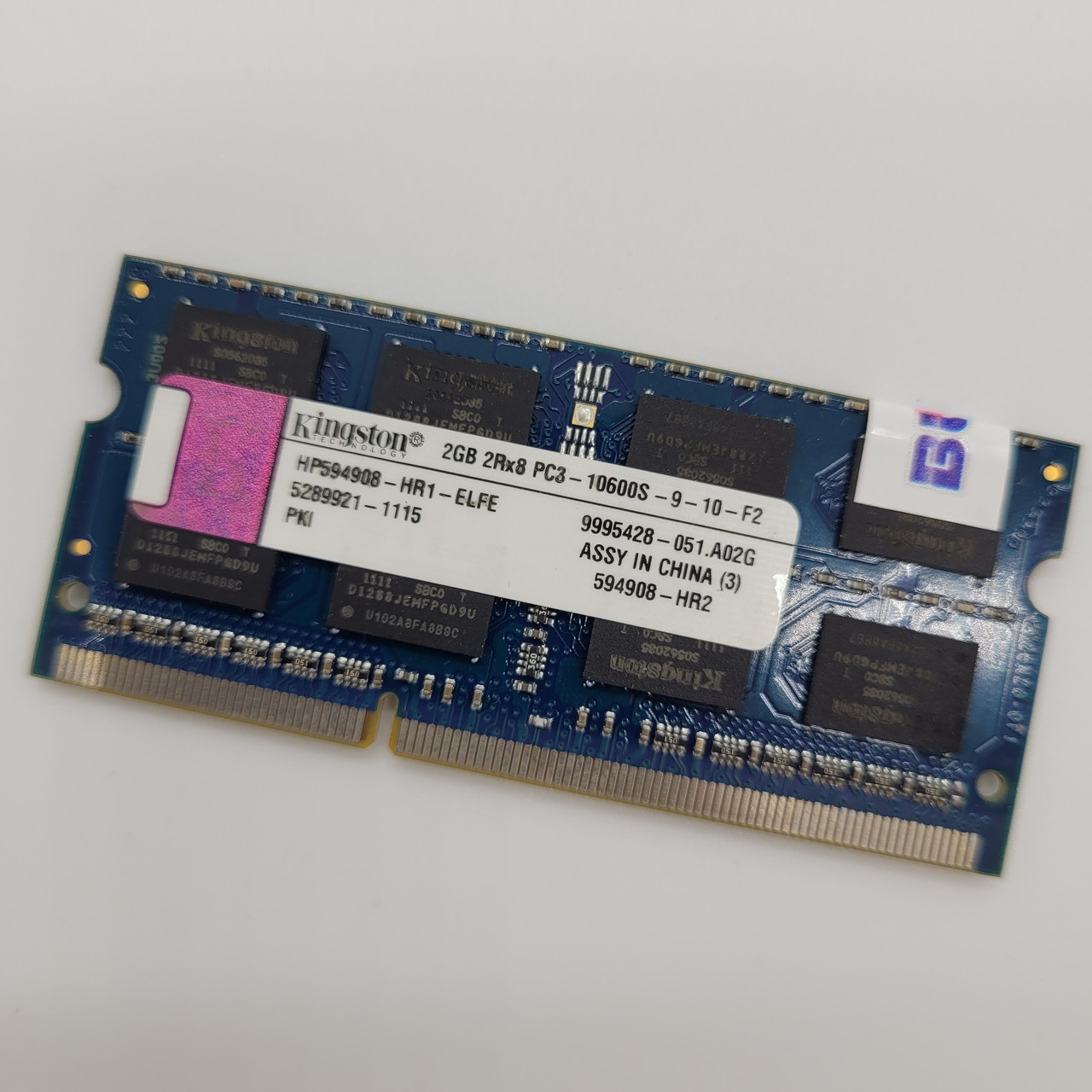 Оперативна пам'ять для ноутбука Kingston SODIMM DDR3 2Gb 1333MHz PC3 10600S 2R8 CL9 (HP594908-HR1-ELFE) Б/В