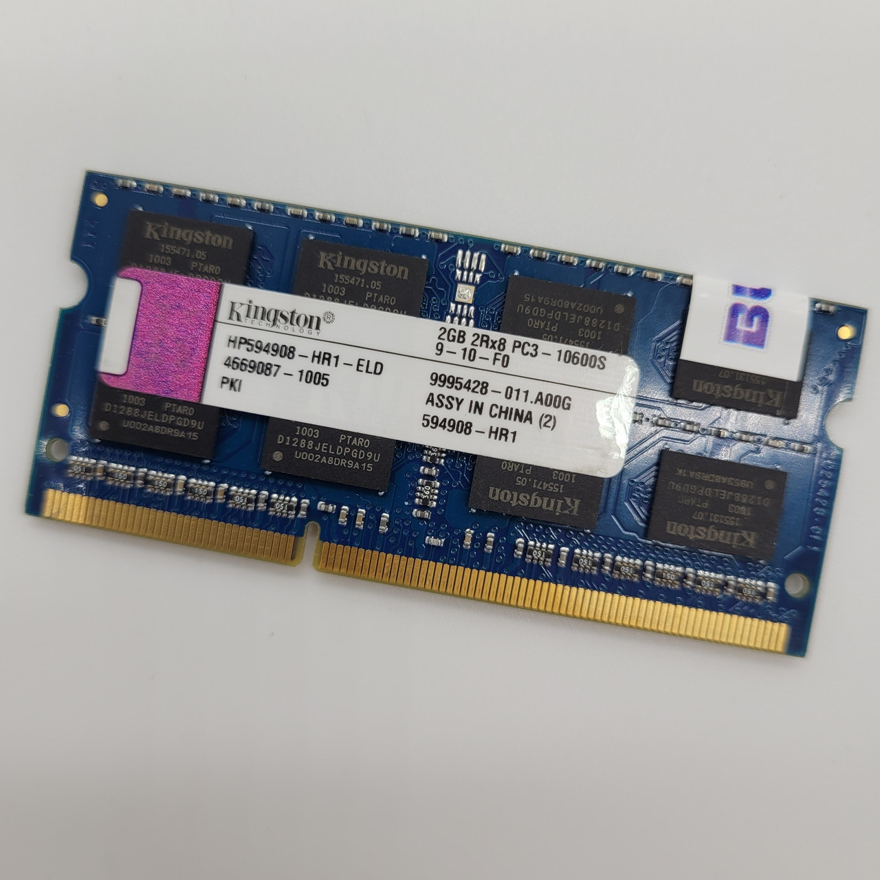 Оперативна пам'ять для ноутбука Kingston SODIMM DDR3 2Gb 1333MHz PC3 10600S 2R8 CL9 (HP594908-HR1-ELD) Б/В