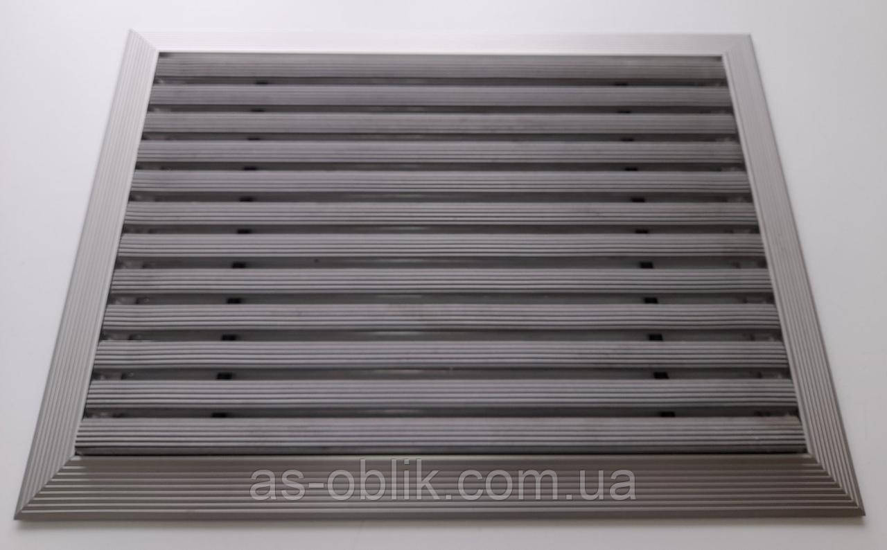 Решітка придверна Льон сіра з рамкою 60х40см, комплект