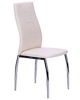 Стильный обеденный стул с высокой спинкой Николас хром Сливочный TM AMF