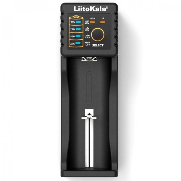 Зарядний пристрій для акумуляторів LIITOKALA Lii-100B |1 канал/Ni-Mh/Li-ion//Li-Fe/USB/LED| Чорний, фото 1