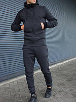 Зимний спортивный костюм мужской на флисе Ram темно-серый Комплект флисовый Кофта + Штаны теплый ЛЮКС качества