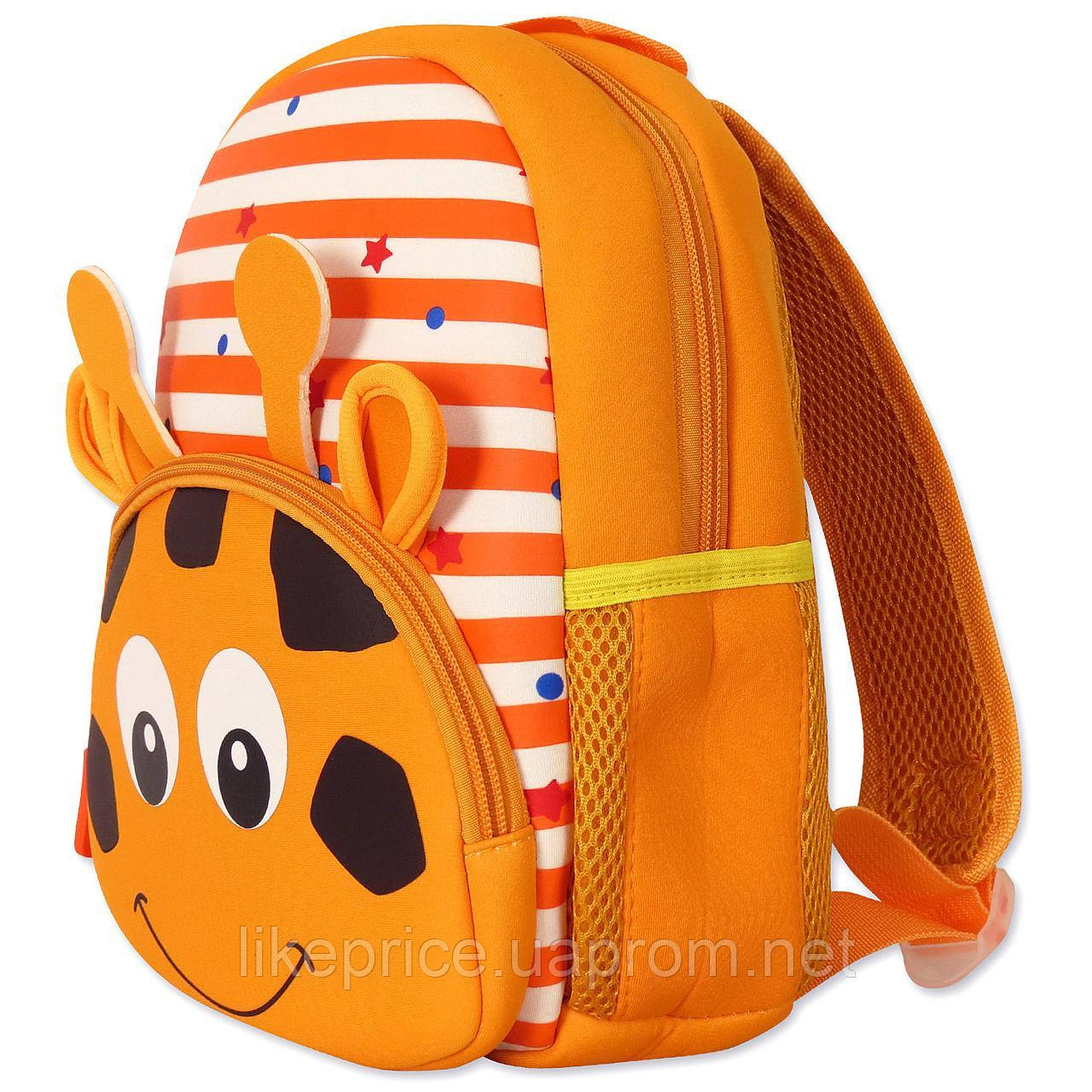 Рюкзак детский TOCHANG Жираф полосатый оранжевый водонепроницаемый система AIR MAX унисекс 3-7 лет - фото 4 - id-p1665887661