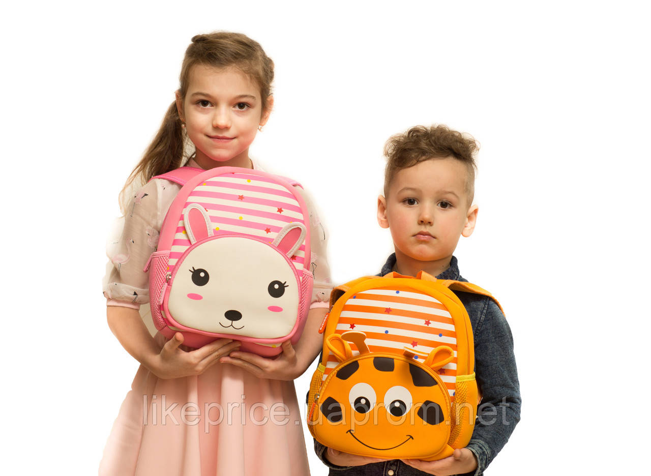 Рюкзак дошкольный TOCHANG Кролик полосатый розовый водонепроницаемый ультралегкий система AIR MAX для девочек - фото 5 - id-p1665887662