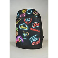 Подростковый женский черный рюкзак для прогулок и в школу