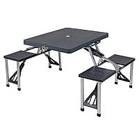 Кемпінговий набір стіл та чотири стільця Bo-Camp Basic Grey (1404374) оригинал DAS301451