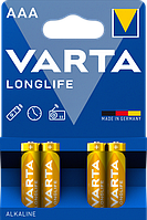 Батарейка AAA BLI 4 VARTA LONGLIFE ALKALINE