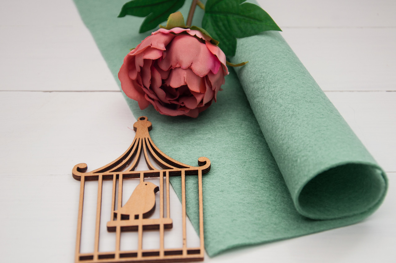 Фетр американський м'який 1,5 мм для рукоділля і творчості 92*91см  0718 Serene Green Безтурботний зелений, фото 1
