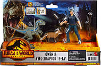 Фигурки Динозавр Велоцираптор Бета и Оуэн Jurassic World Dominion Owen and Velociraptor Beta Mattel GWM26