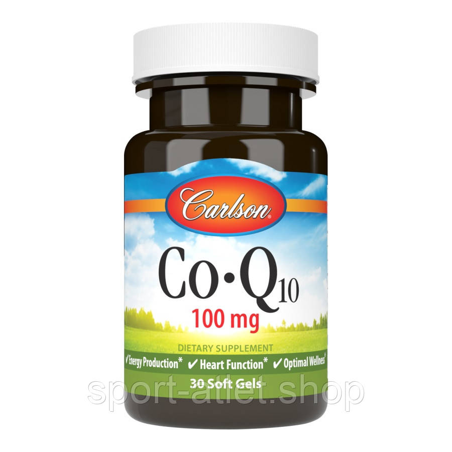Натуральна добавка Carlson Labs CoQ10 100 mg, 30 капсул, фото 1