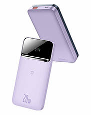 УМБ Power Bank (зовнішній акумулятор) Baseus з безпровідною зарядкою 10000 мАг Ліловий (PPCX010005), фото 4