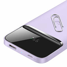 УМБ Power Bank (зовнішній акумулятор) Baseus з безпровідною зарядкою 10000 мАг Ліловий (PPCX010005), фото 6