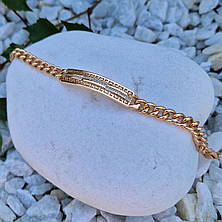 Жіночий позолочений браслет із грецьким візерунком "Меандр" | Позолота 18к | Медичне золото Xuping, фото 2