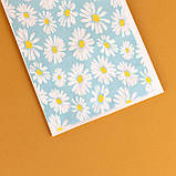 Подарункові пакети з принтом 150*90*240 маленькі Пакети подарункові яскраві Крафт пакет з кольоровим принтом Ромашки, фото 8
