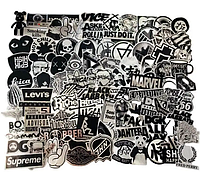 Набор виниловых наклеек стикеров Имитация металла, серебра . Набор