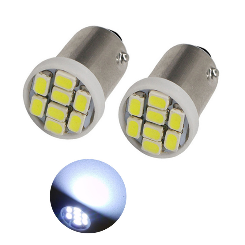 LED BA9S T4W лампа в автомобіль 2шт, 8 SMD 3020, білий