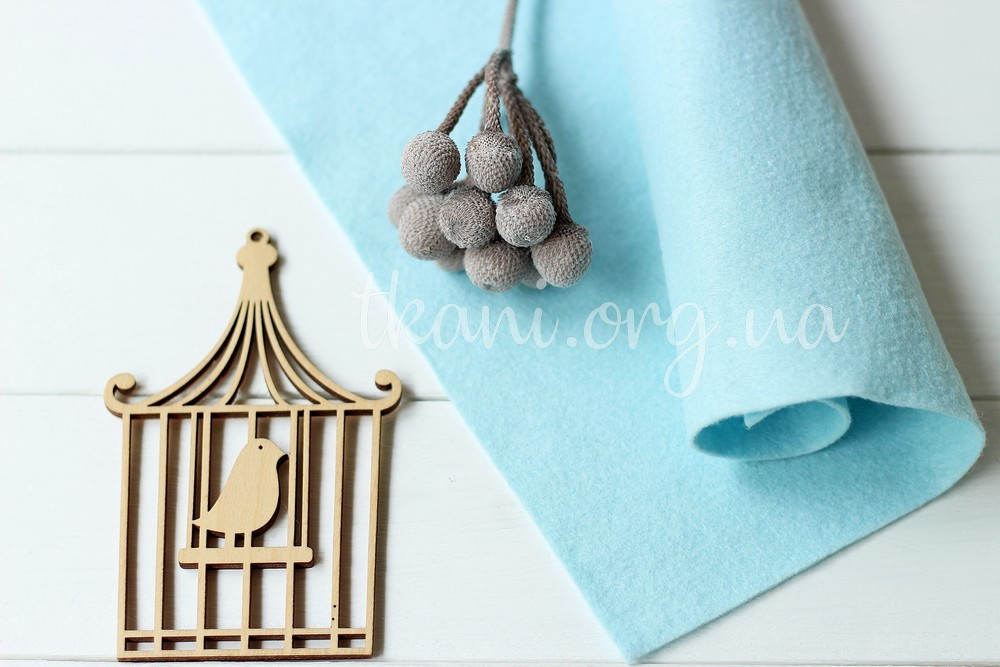 Фетр американський м'який 1,5 мм для рукоділля і творчості 44*30см 0504 Blue Snow Блакитний сніг, фото 1