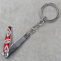 Брелок металевого сріблястого кольору кольорова емаль щипці для нігтів різних кольорів зі стразами розмір 13 см