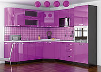Кухня "Гамма" Глянцевая, Цвет Венге/Фиолетовый