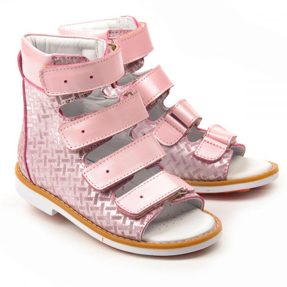 Купить Анатомические босоножки для девочки с высоким задником Theo Leo ...