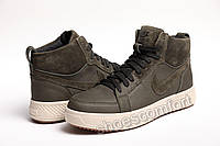 Мужские зимние ботинки Nike Air olive leather кожаные оливковые 41 (27,0 см) размер
