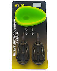 Набір годівниць 2 шт 80 г Inline Method Feeder Weida з пресформою