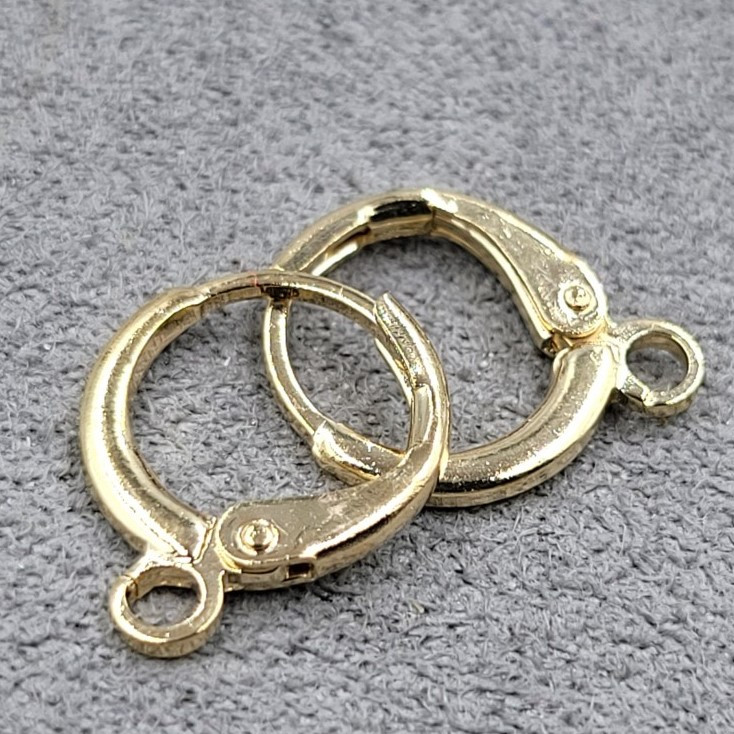 Швенза з замком Finding Кругла основа для сережок Золото 15 мм x 12 мм Ціна за 1 штуку 23618