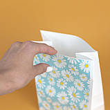Подарункові пакети з принтом 150*90*240 маленькі Пакети подарункові яскраві Крафт пакет з кольоровим принтом Ромашки, фото 5