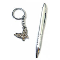 Подарочный набор ручка с брелком Бабочка