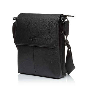Сумка чоловіча шкіряна Bags4life 9079 мала чорна, фото 2
