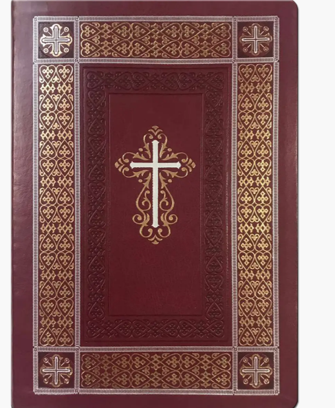 Біблія настільна, бордовий переклад Огієнко великий шрифт Children бордового кольору з орнаментом