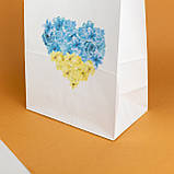 Пакет подарунковий патріотичний 260*150*350 Крафт пакет з українською символікою Подарунковий пакет з дном, фото 5