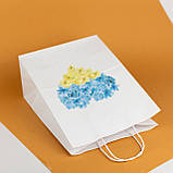 Пакет подарунковий "Україна" 260*150*350 Крафт пакет з українською символікою Подарункові пакети української тематики, фото 3